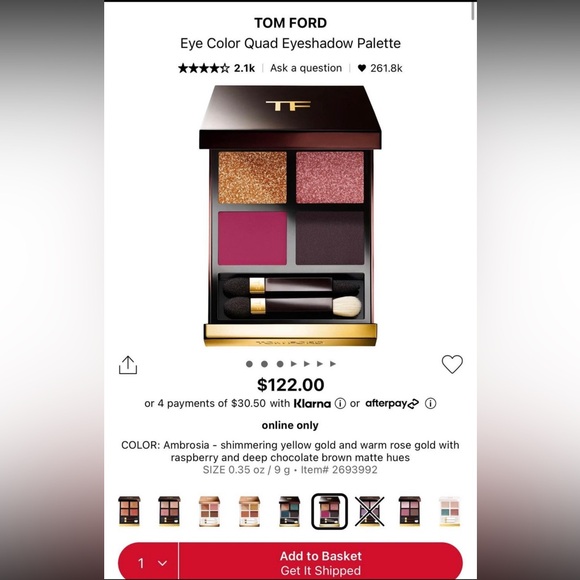 Tom Ford eye shadow pallet palette - Picture 2 of 3